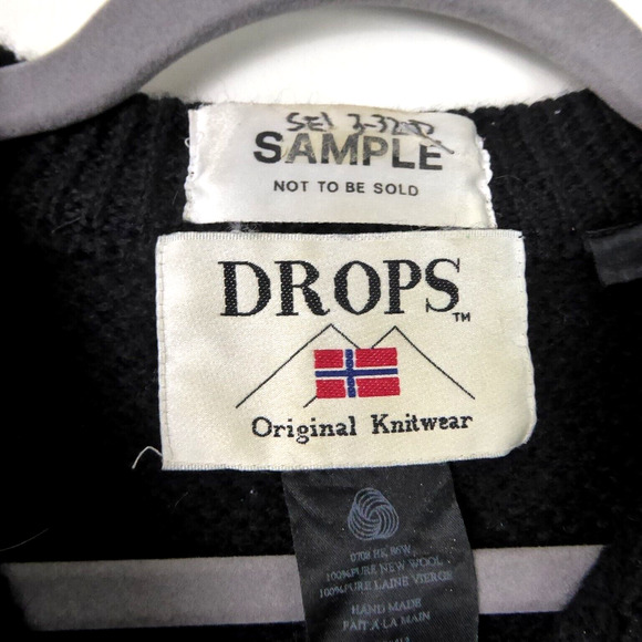 VTG Drops Original Knitwear Wool Sweater Unisex SZ M Partial Zip Fair Isle - Picture 7 of 14